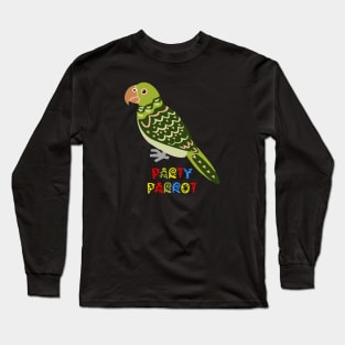 Green Quaker Fiesta Party Parrot Long Sleeve T-Shirt